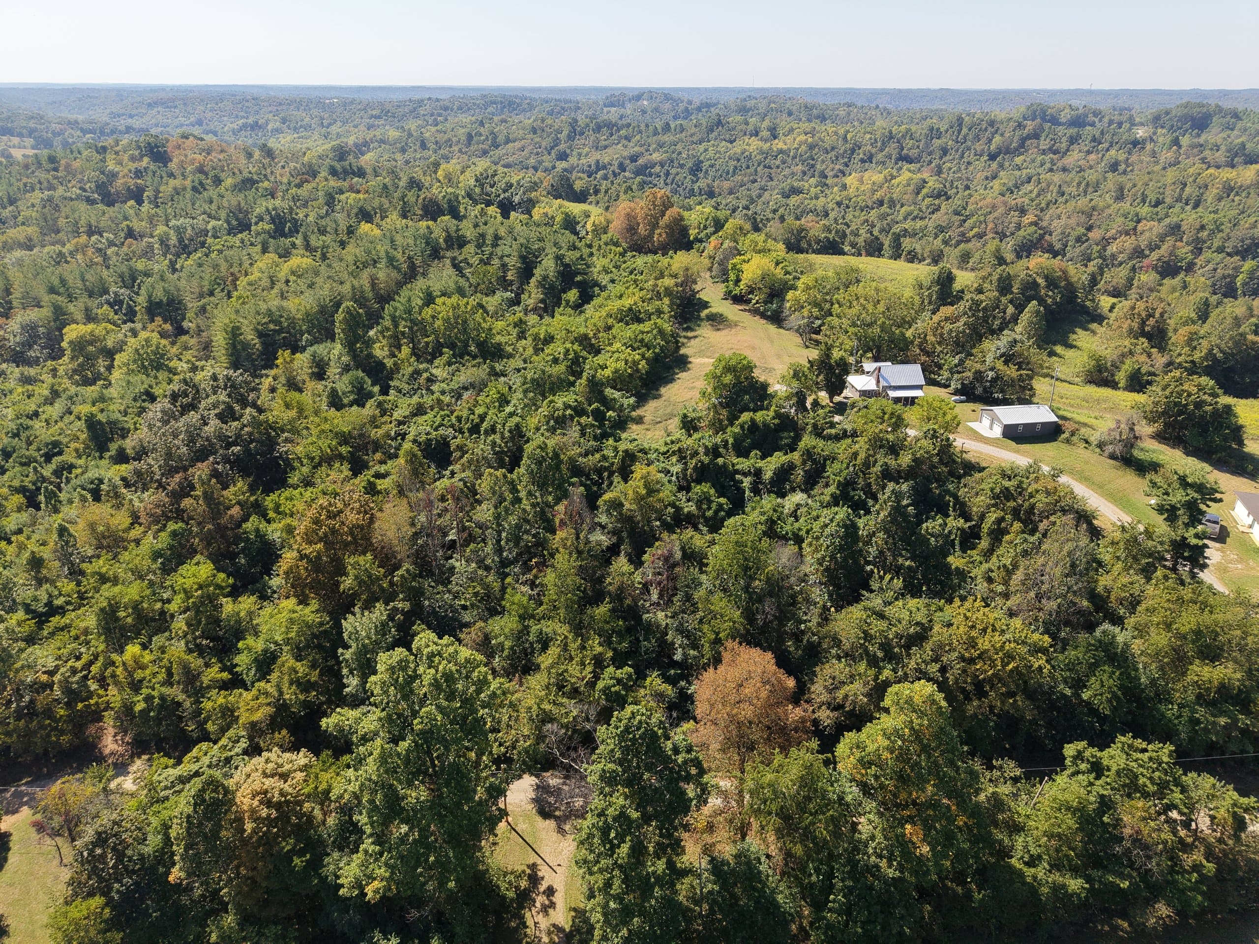 Aerial drone photograph of the Cinda Erickson property in the Mid-Ohio Valley by Horizon Heights Productions.